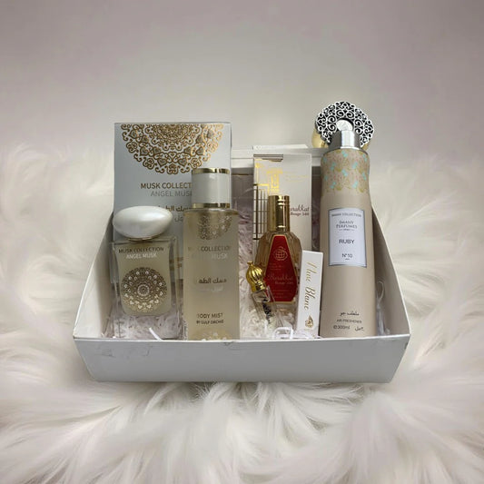 Box Musquée Élégance – Parfums Angel Musk, Pure Musk & Brume