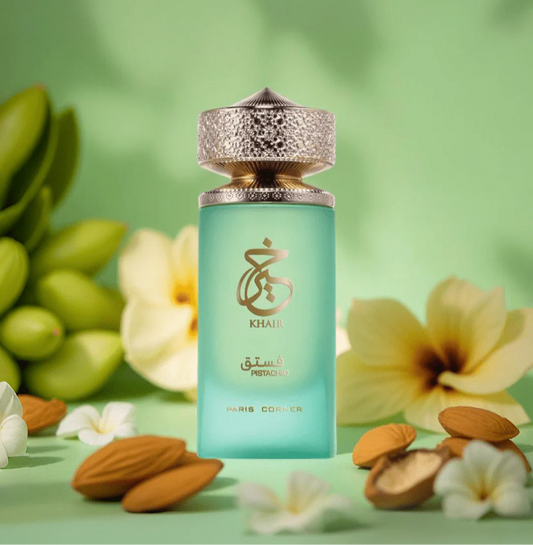 Khair Pistachio – Parfum unisexe gourmand à la pistache, vanille et bois de santal | Paris Corner – 100ml